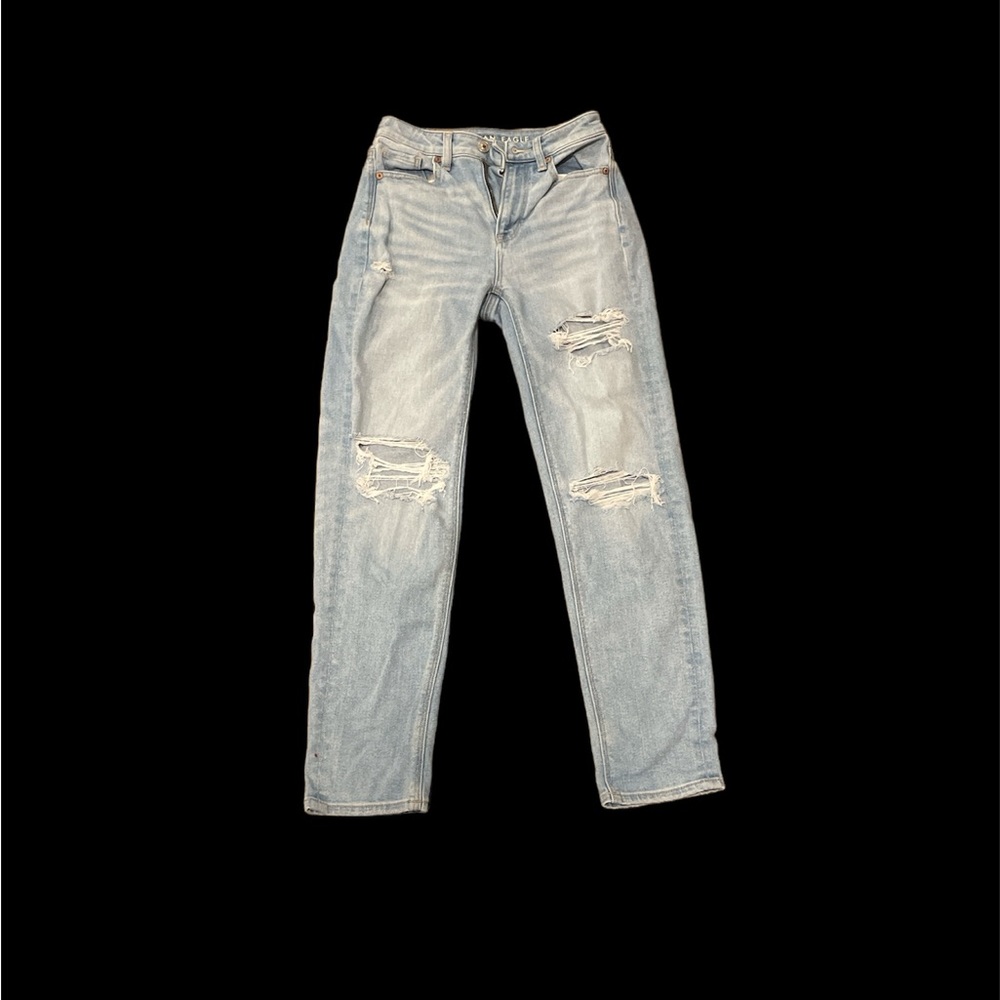 American Eagle ripped straight leg jeans